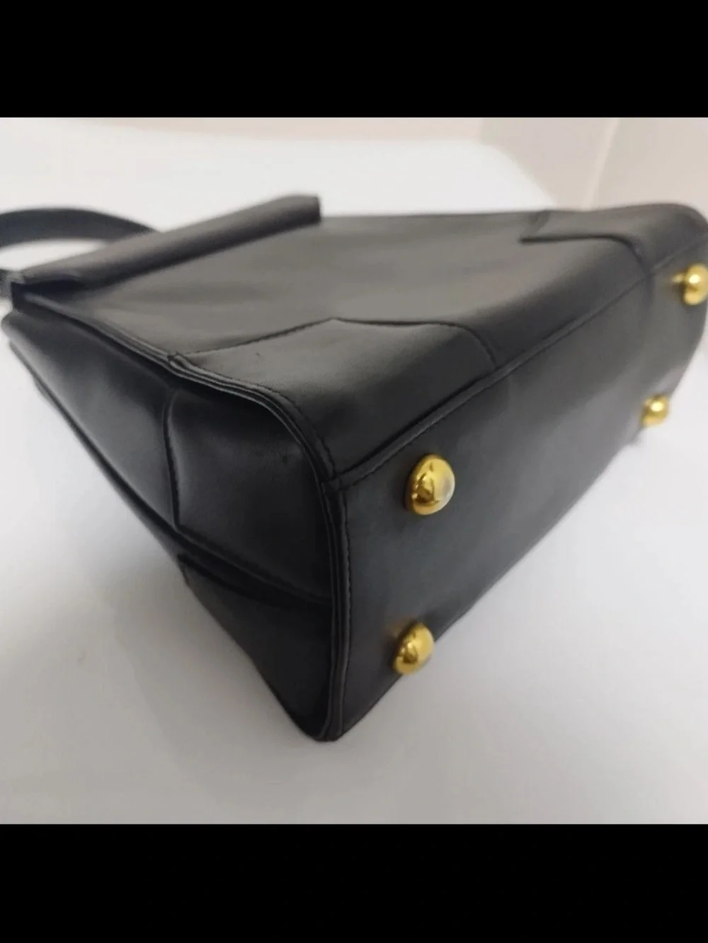 Vivienne Westwood Black Leather Top-Handle Satchel with Gold Orb